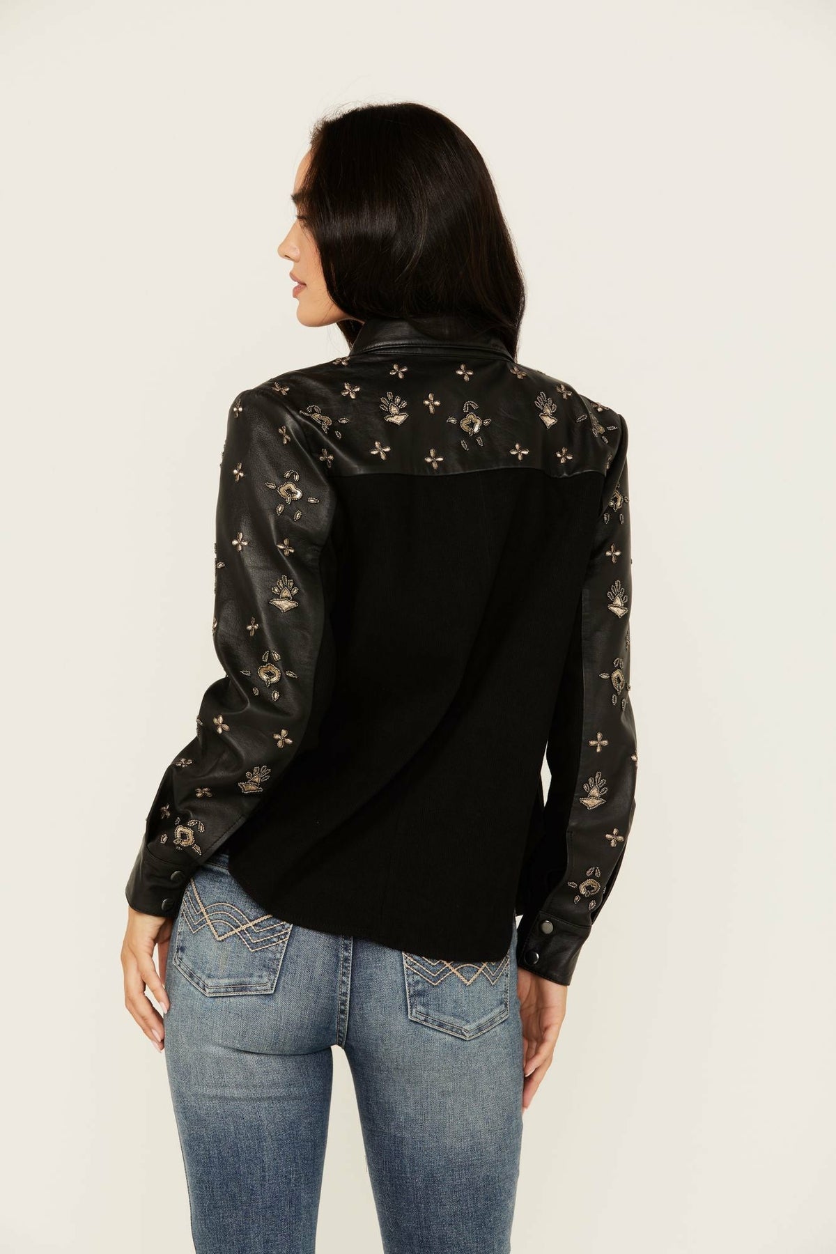 Women Siers Embellished Leather Button-Down Shirt | Idyllwind