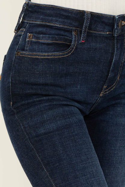 Women Rebel Janie Dark Wash Mid Rise Bootcut Jeans | Idyllwind