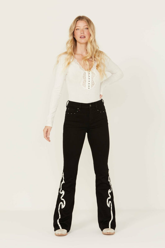 Women Grove Western Pieced High Rise Gypsy Stretch Bootcut Jeans | Idyllwind