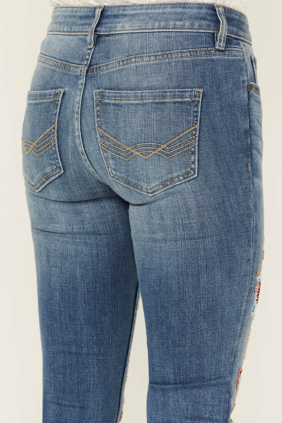 Women Briley Medium Wash Mid Rise Embellished Stretch Bootcut Jeans | Idyllwind