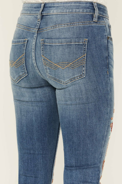Women Briley Medium Wash Mid Rise Embellished Stretch Bootcut Jeans | Idyllwind