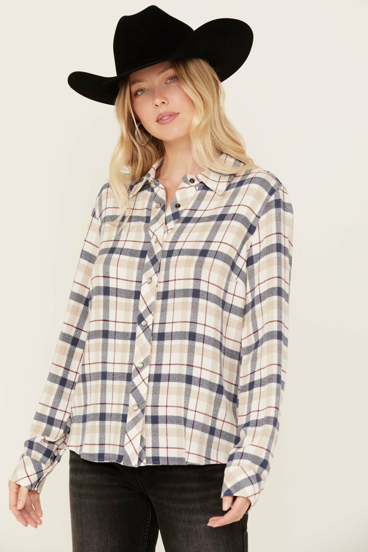Women Binkley Featherlight Plaid Print Pearl Snap Western Shirt | Idyllwind