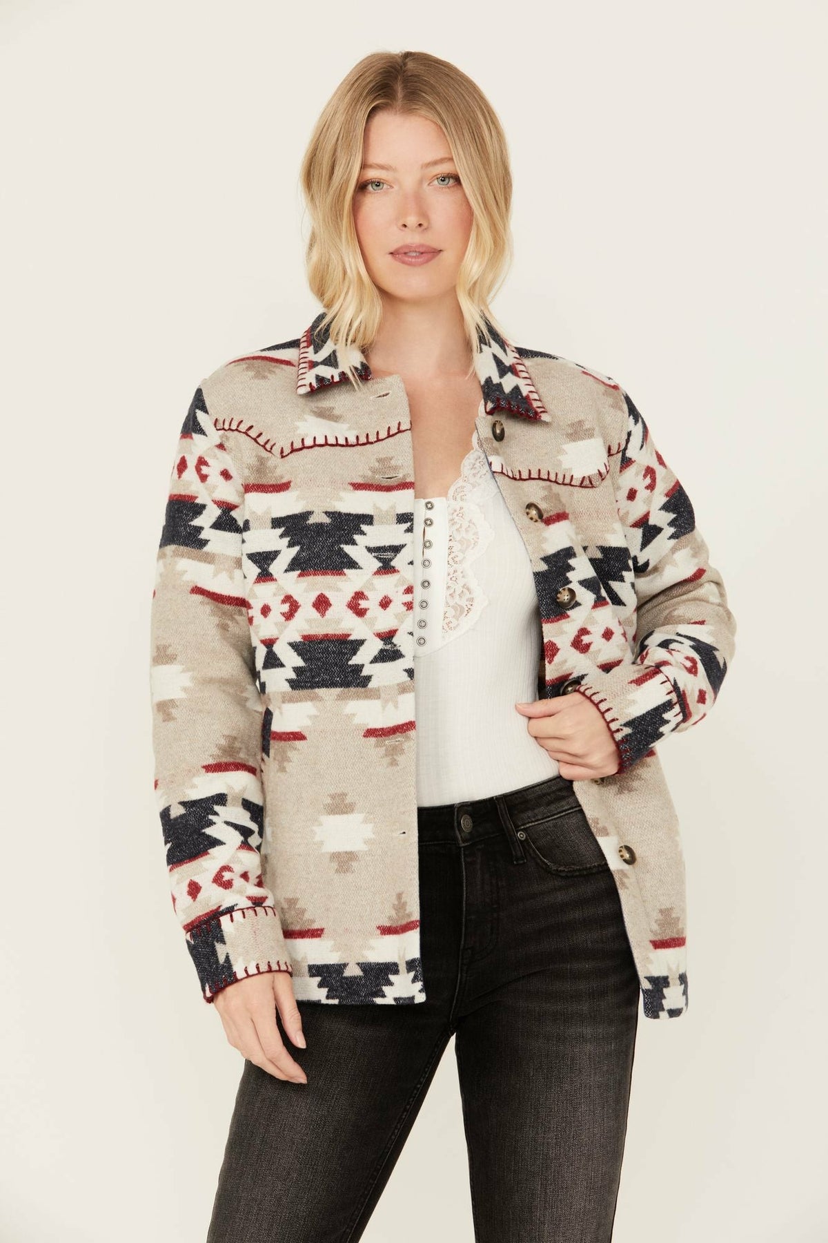Women Esterbrook Southwestern Print Blanket Shacket | Idyllwind