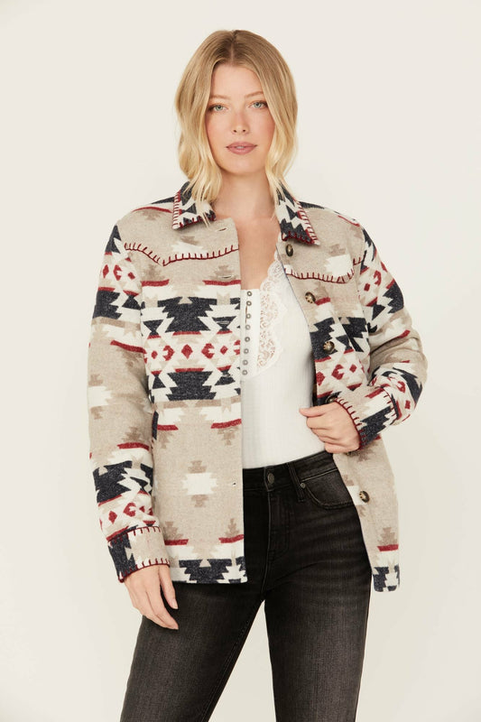 Women Esterbrook Southwestern Print Blanket Shacket | Idyllwind