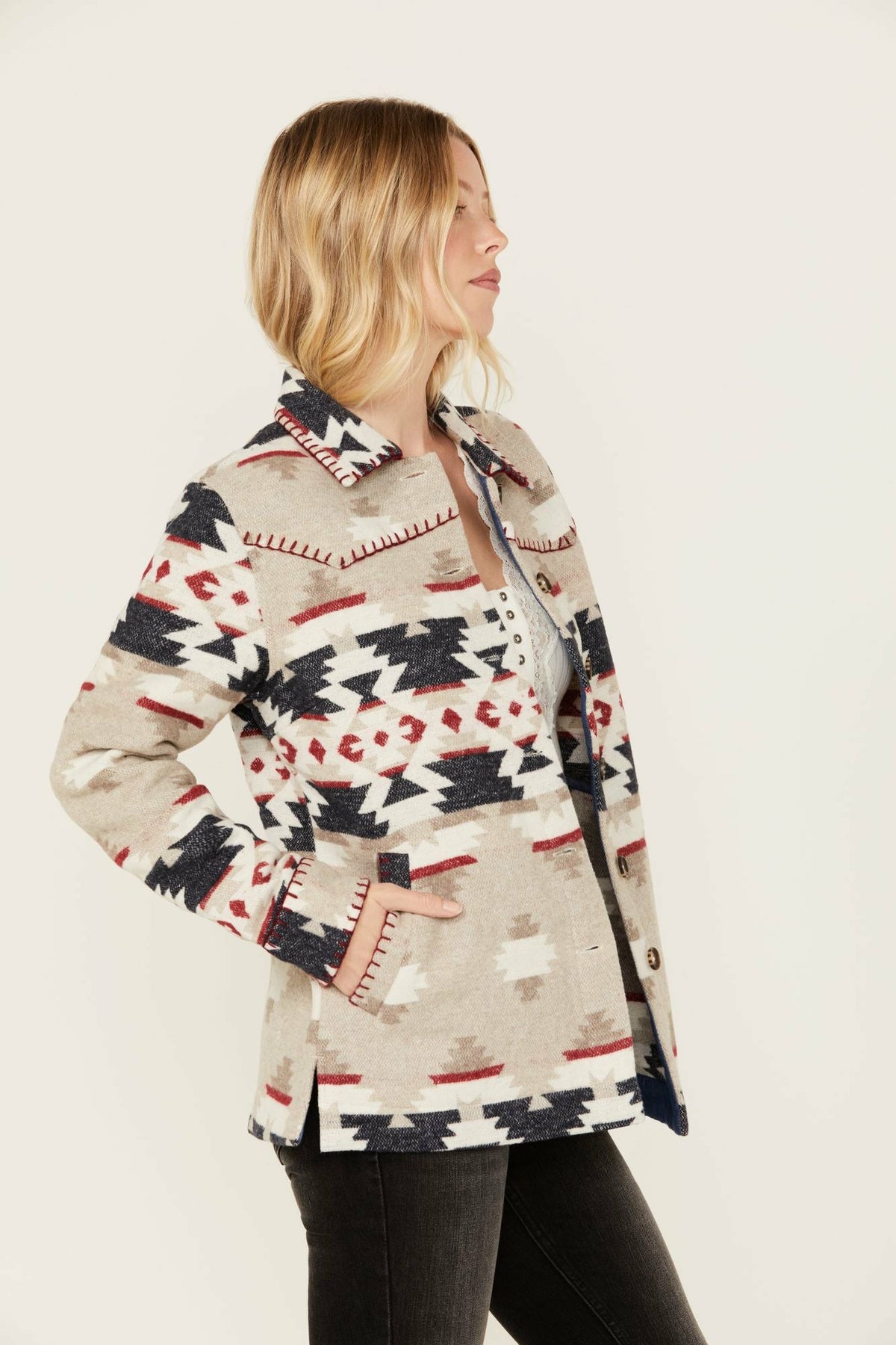 Women Esterbrook Southwestern Print Blanket Shacket | Idyllwind