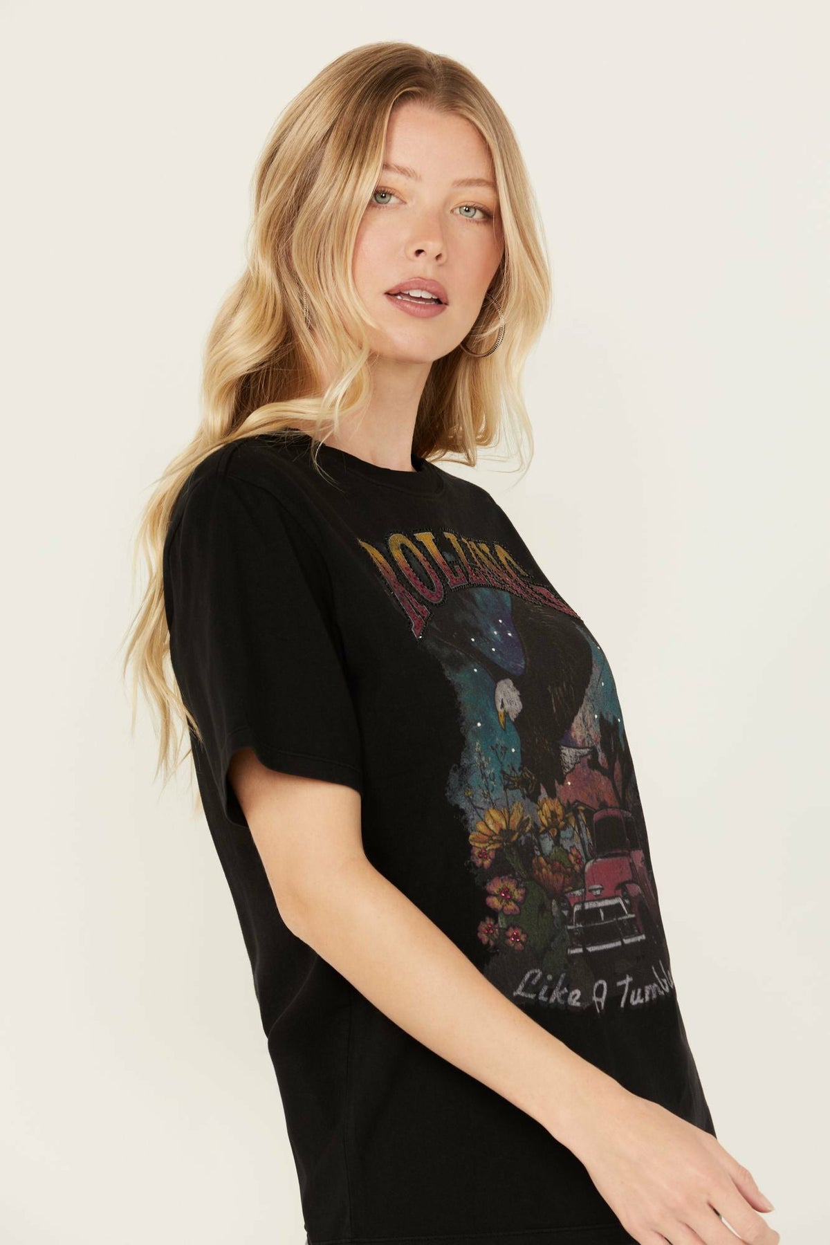 Women Rolling Rhinestone Short Sleeve Graphic Tee | Idyllwind