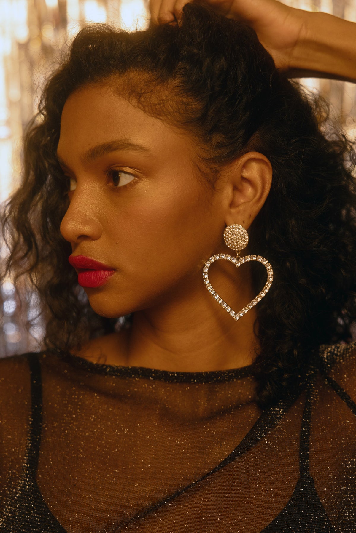 Women Jeanette Heart Rhinestone Earrings | Idyllwind
