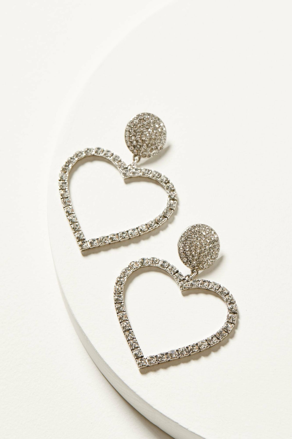 Women Jeanette Heart Rhinestone Earrings | Idyllwind