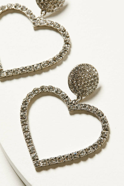 Women Jeanette Heart Rhinestone Earrings | Idyllwind