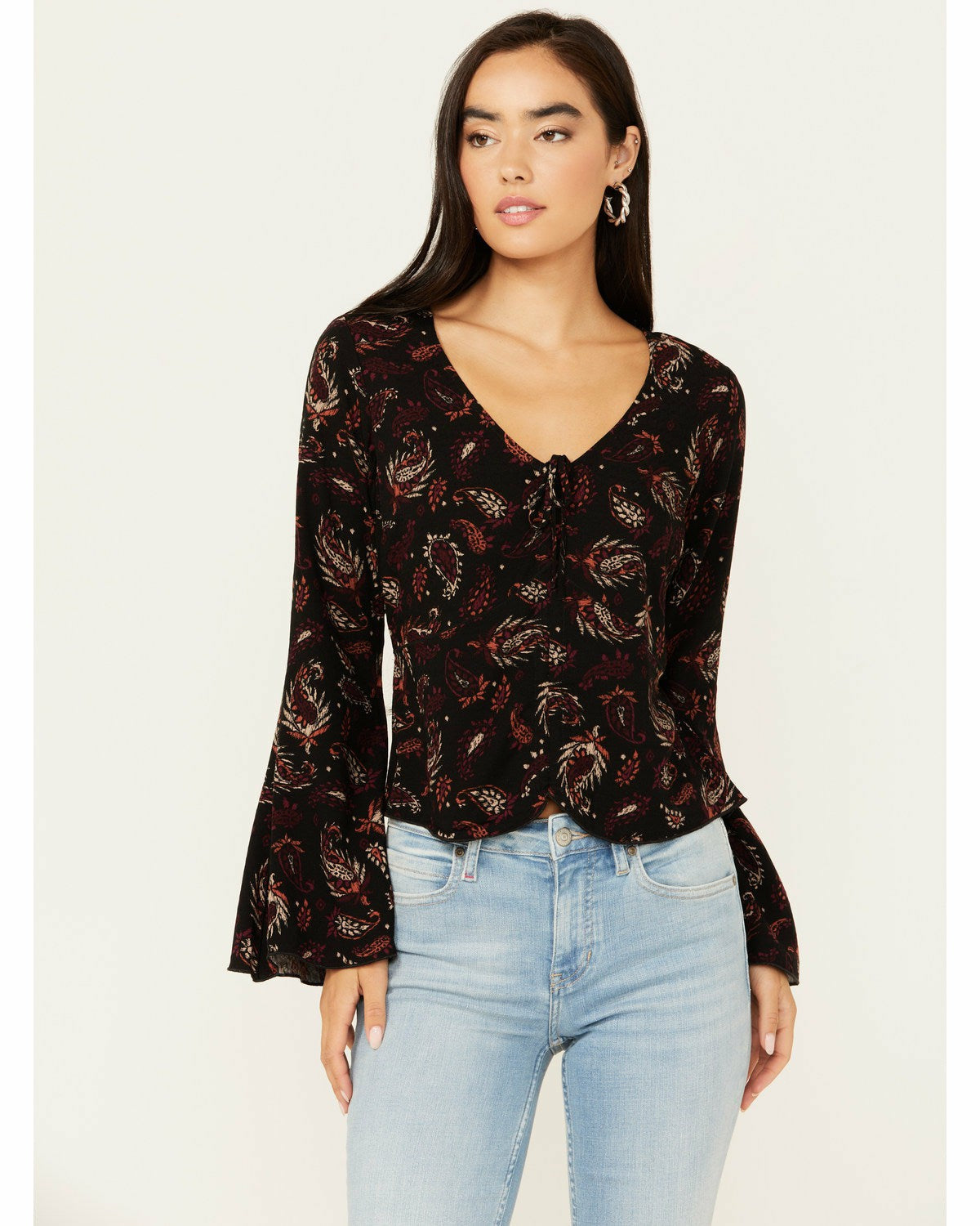 Women Tara Tie Front Bell Sleeve Blouse | Idyllwind