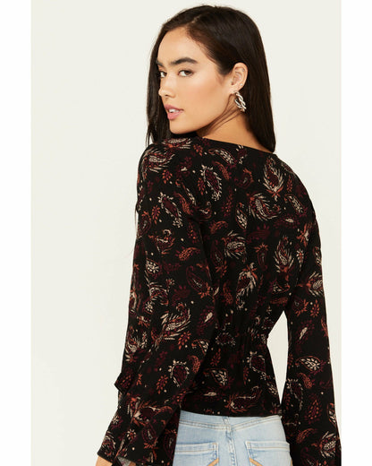 Women Tara Tie Front Bell Sleeve Blouse | Idyllwind