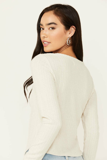 Women Hummingbird Tie Front Long Sleeve Top | Idyllwind