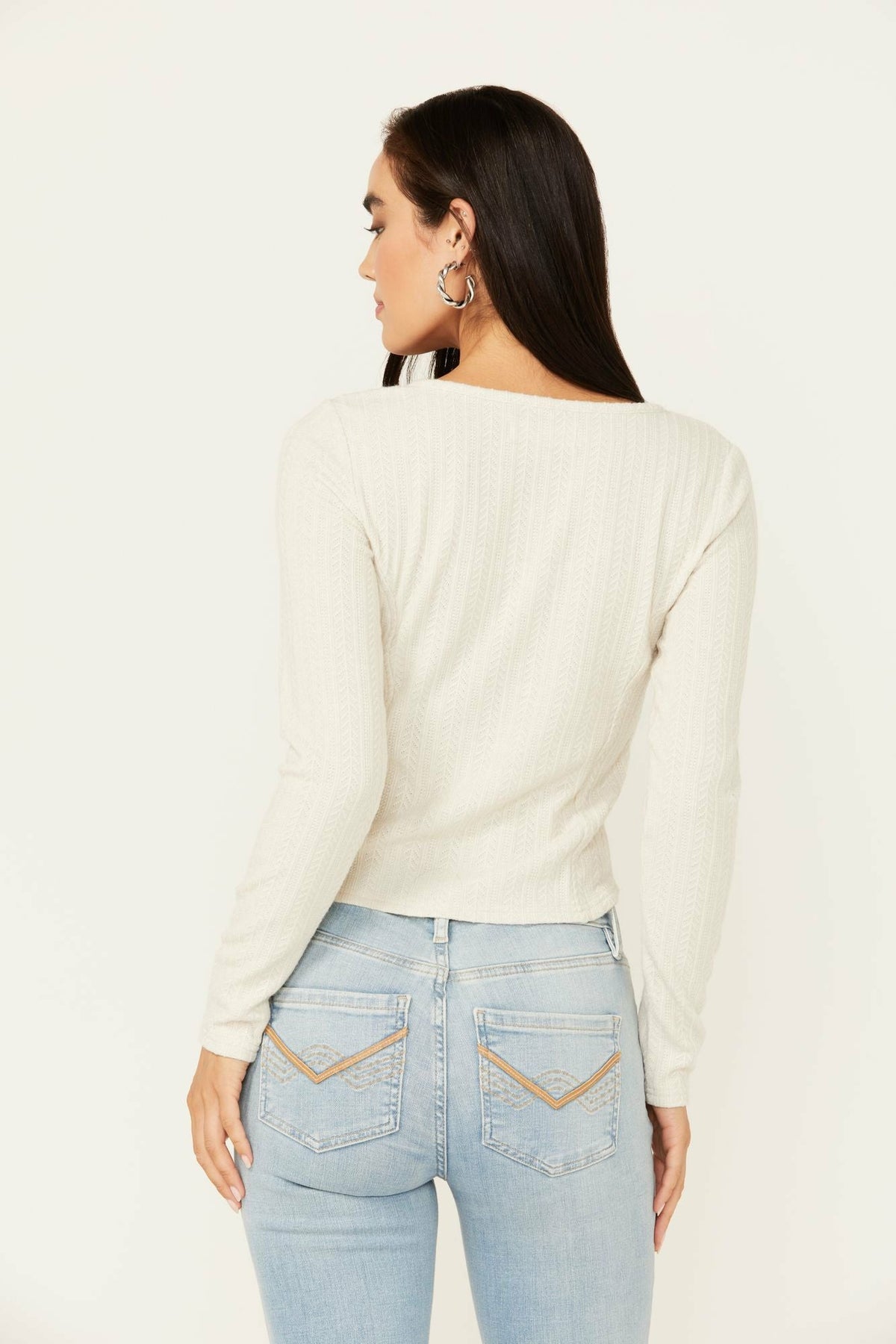 Women Hummingbird Tie Front Long Sleeve Top | Idyllwind