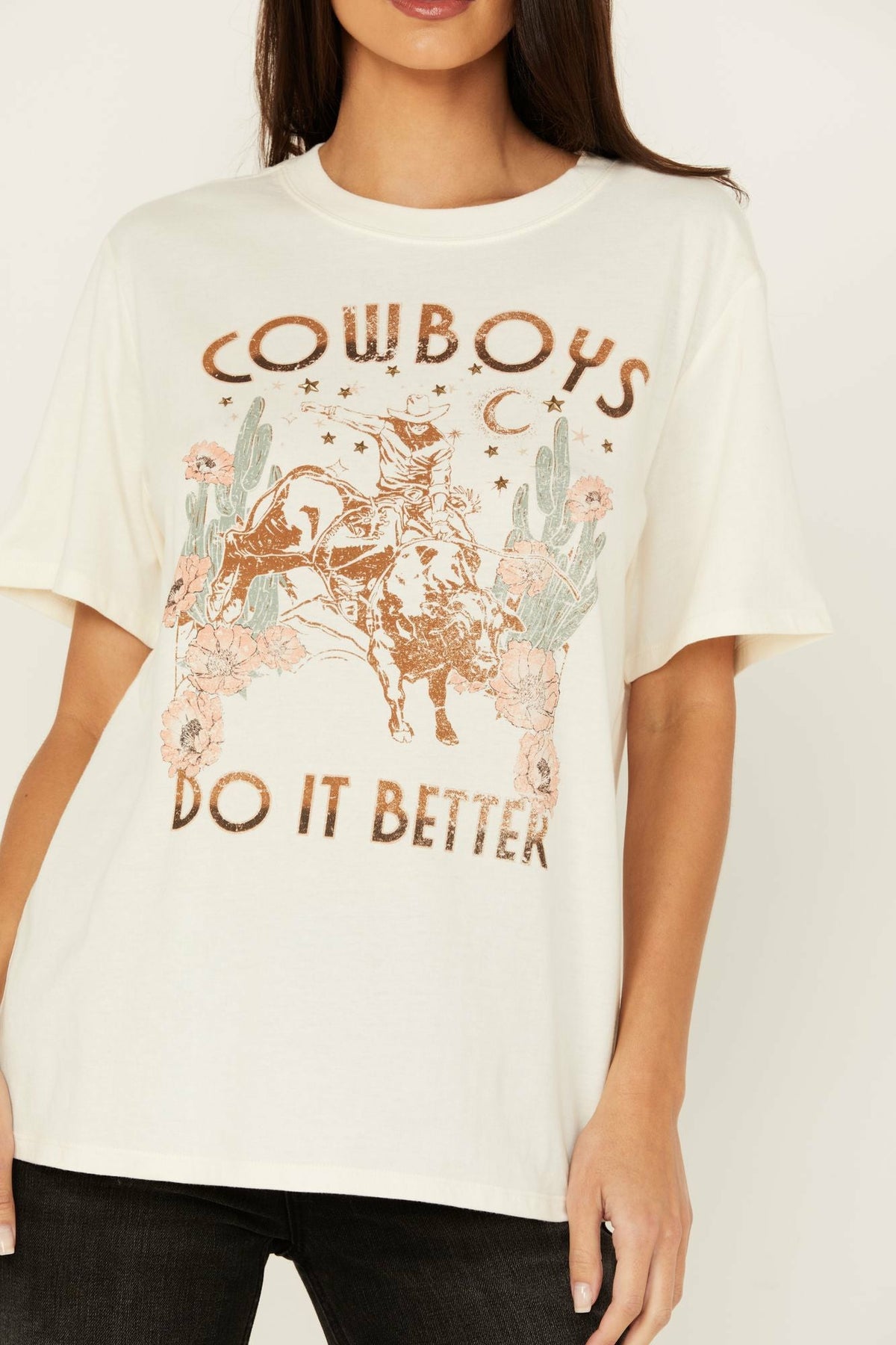 Women Cowboys Do It Better Embellished Short Sleeve Graphic Tee | Idyllwind