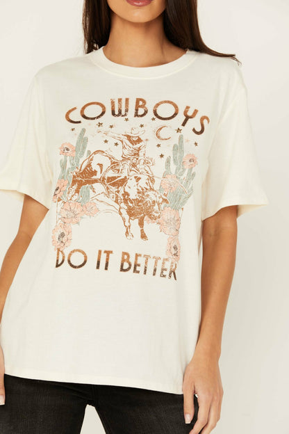 Women Cowboys Do It Better Embellished Short Sleeve Graphic Tee | Idyllwind