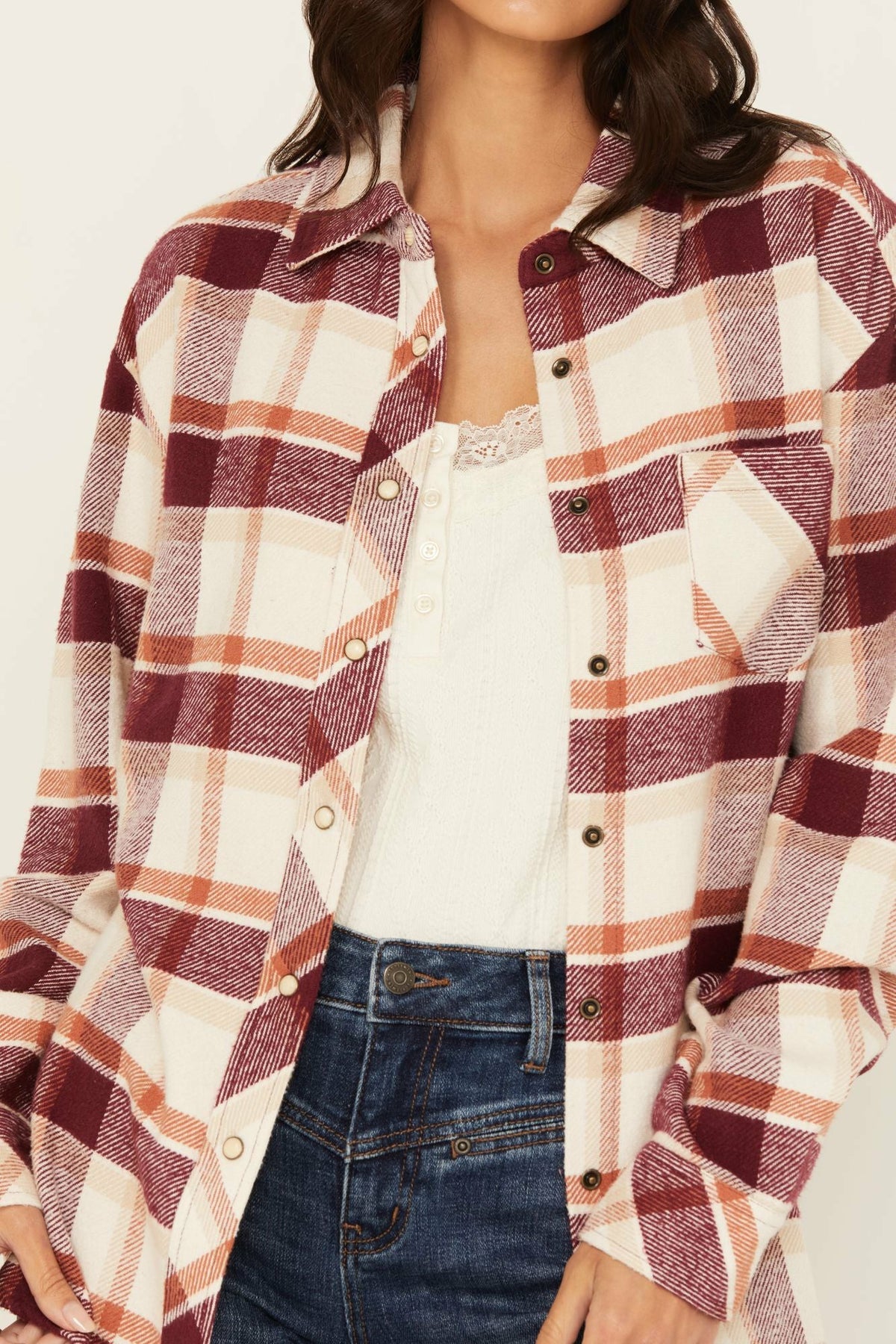 Women Rendon Plaid Print Long Sleeve Snap Flannel | Idyllwind