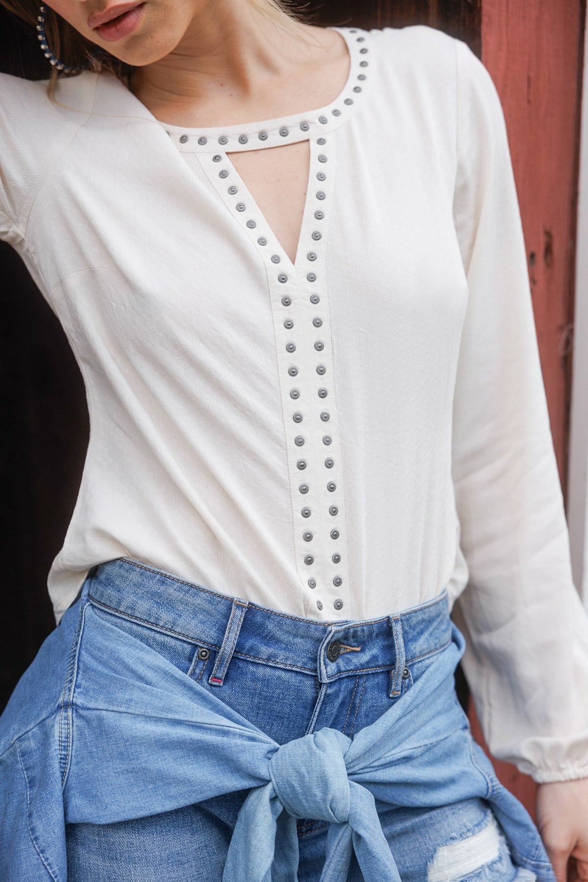 Women Elenora Studded Jacquard Top | Idyllwind