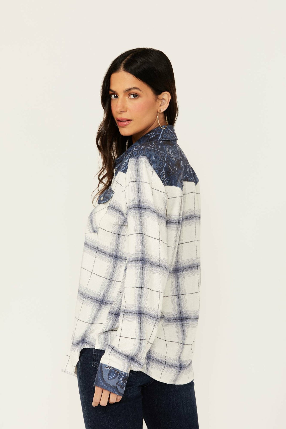 Women Ethel Featherlight Plaid Print Long Sleeve Pearl Snap Western Shirt | Idyllwind