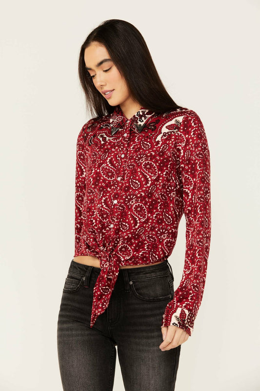 Women Erwin Printed Tie Front Shirt | Idyllwind