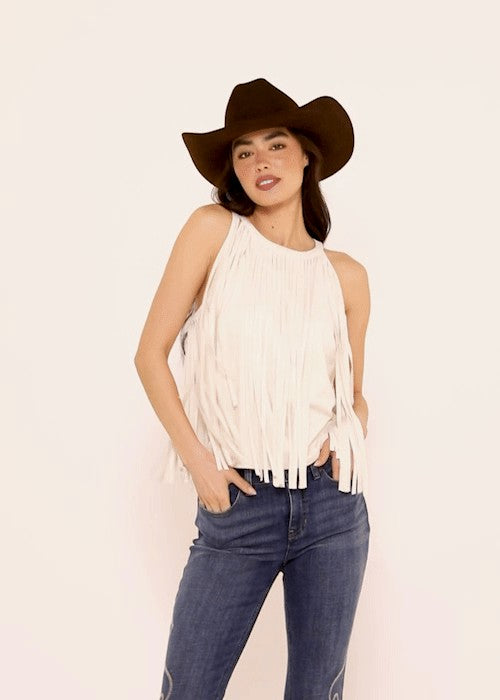 Women Madie Faux Suede Fringe Tank | Idyllwind