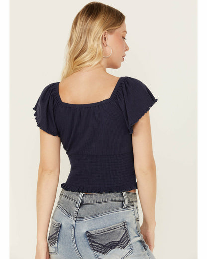 Women Pointe Flutter Sleeve Smocked Top | Idyllwind