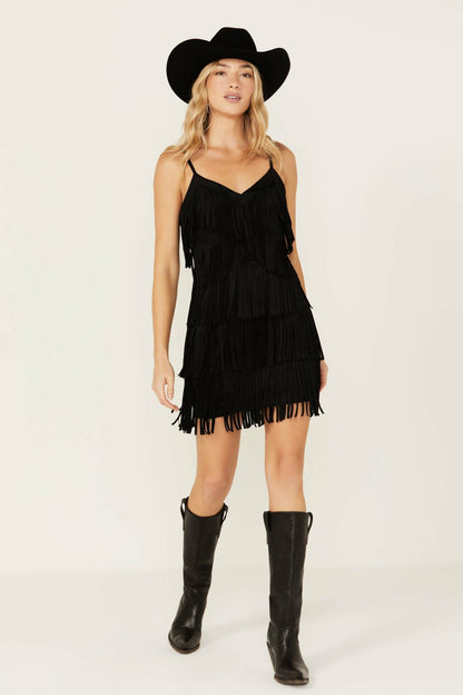 Women Brixworth Black Fringe Festival Dress | Idyllwind