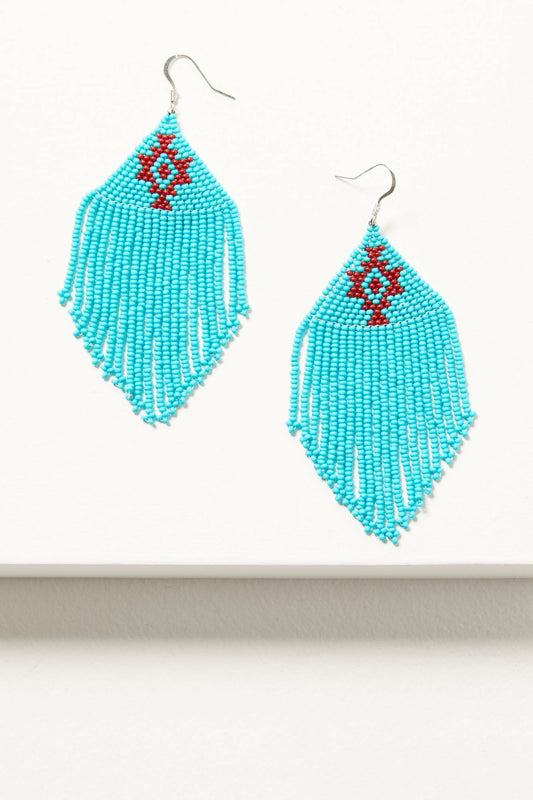 Women Quinley Turquoise Beaded Fringe Earrings | Idyllwind