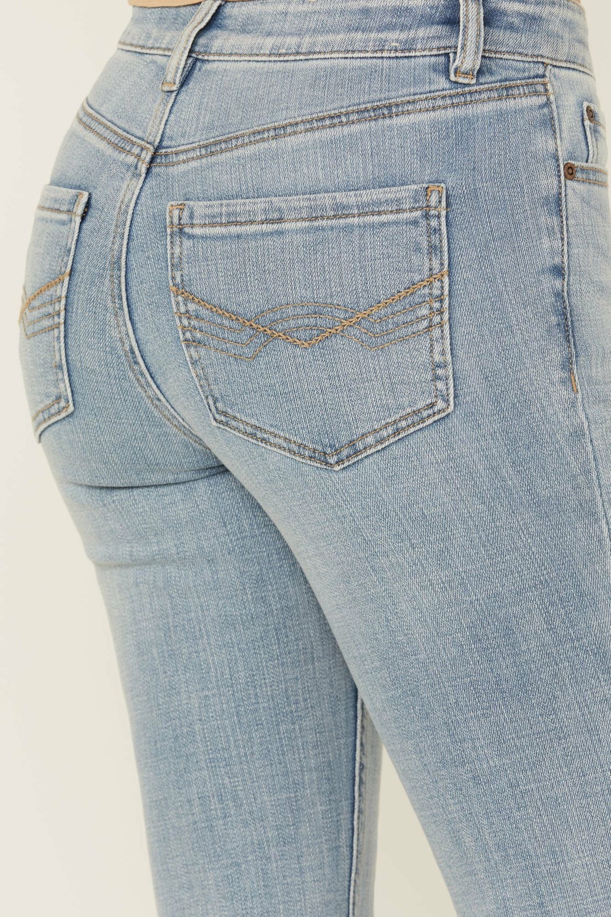 Women Medium Wash Gypsy High Rise Split Hem Bootcut Stretch Denim Jeans | Idyllwind