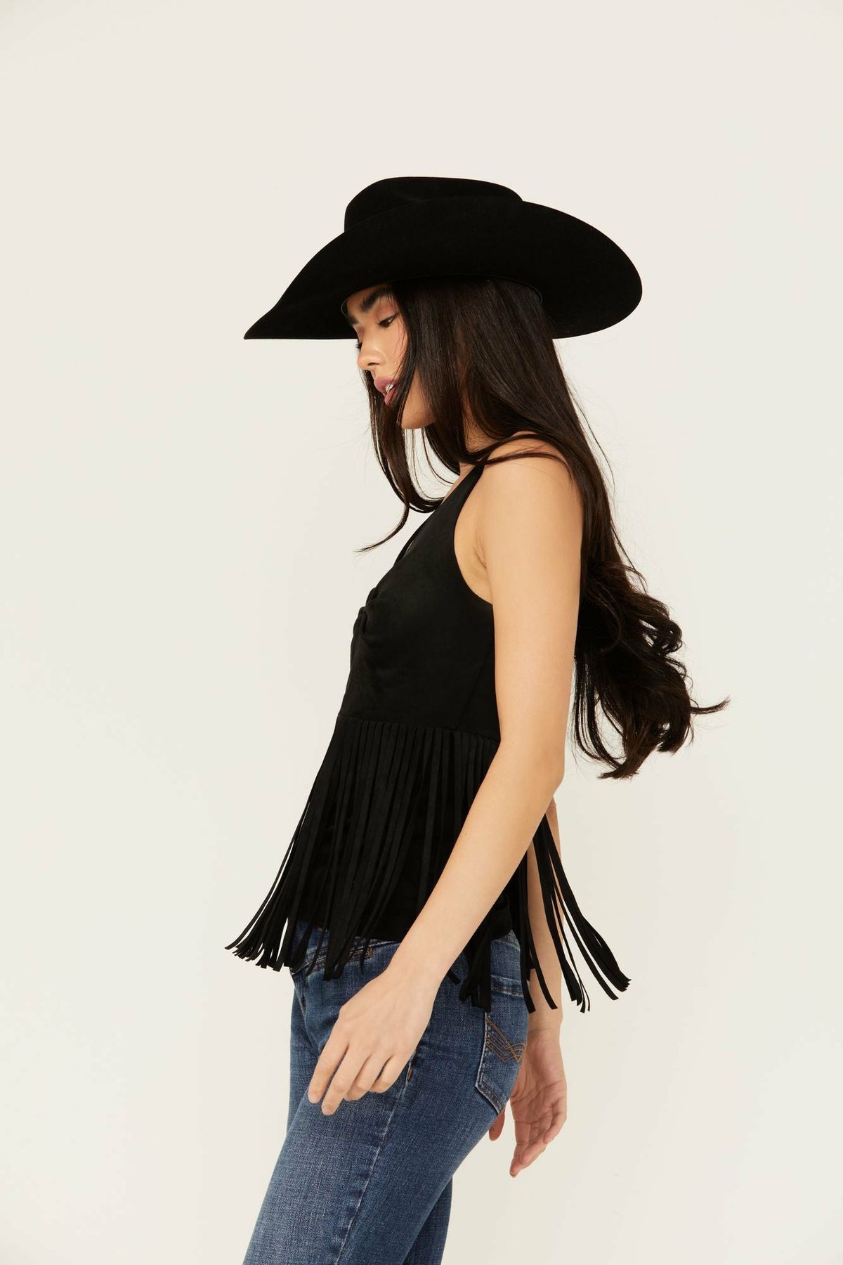 Women Pennington Faux Suede Twisted Fringe Top | Idyllwind