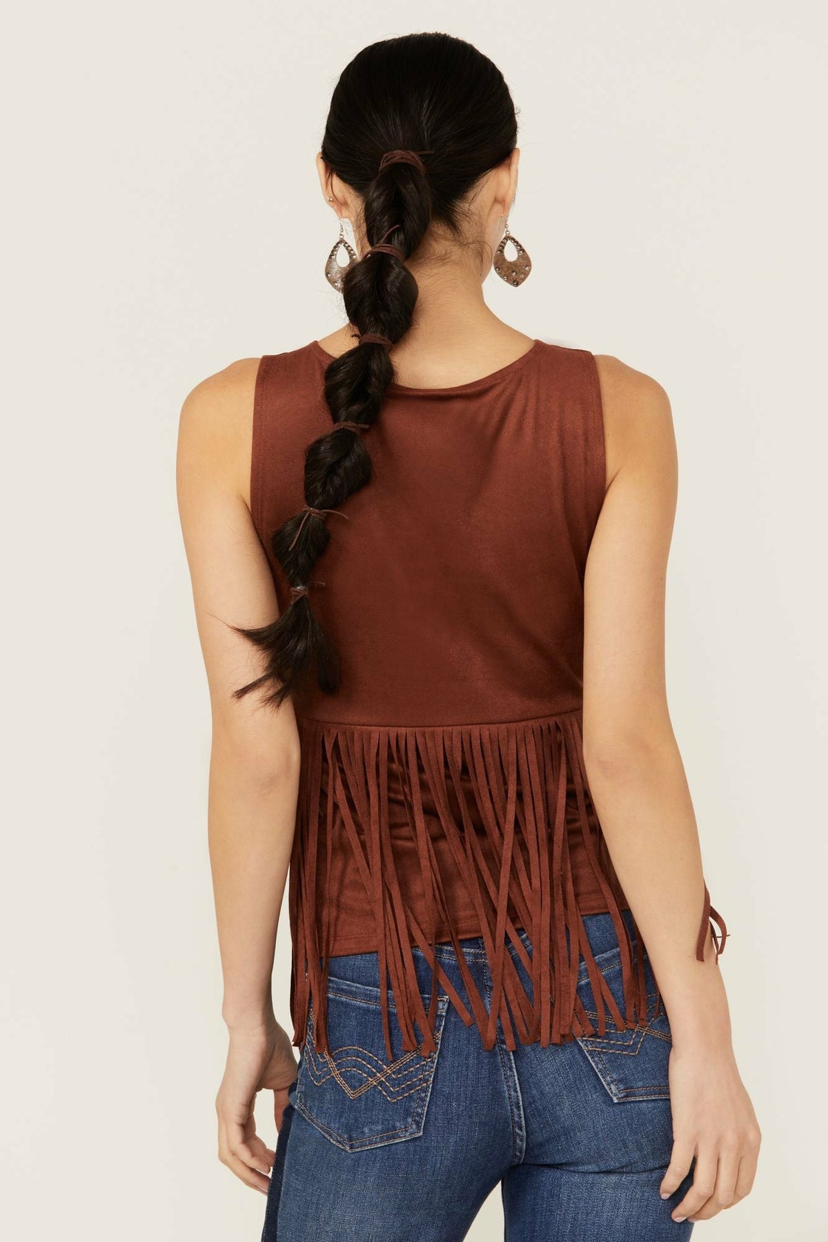 Women Pennington Faux Suede Twisted Fringe Top | Idyllwind