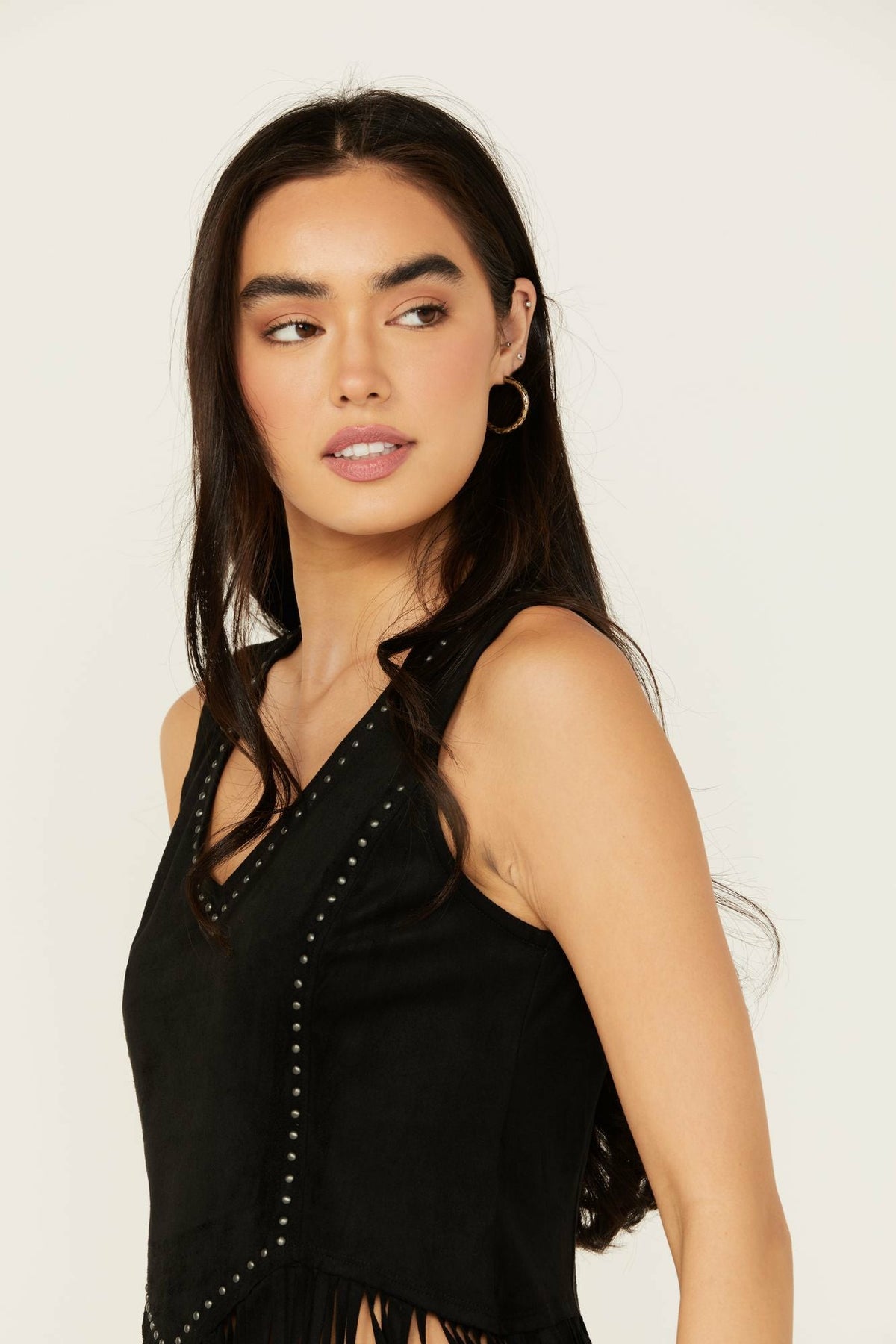 Women Monticello Fringe Faux Suede Studded Tank | Idyllwind