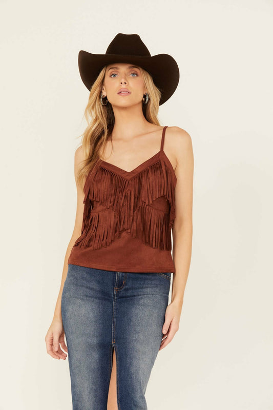 Women Stafford Faux Suede Fringe Tank | Idyllwind