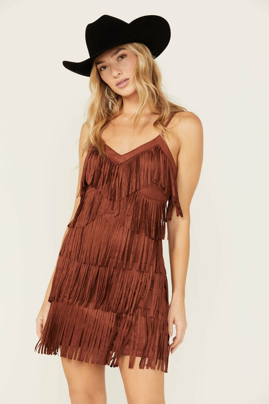 Women Brixworth Mahogany Fringe Festival Dress | Idyllwind
