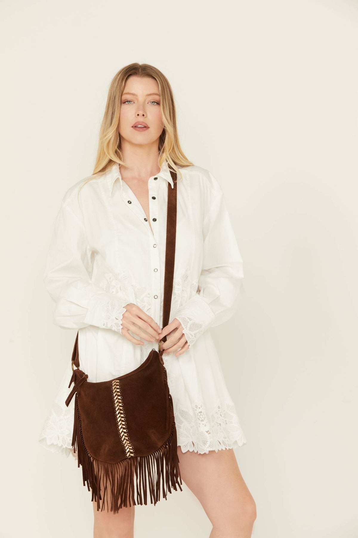 Women Perlita Suede Fringe Crossbody Bag | Idyllwind