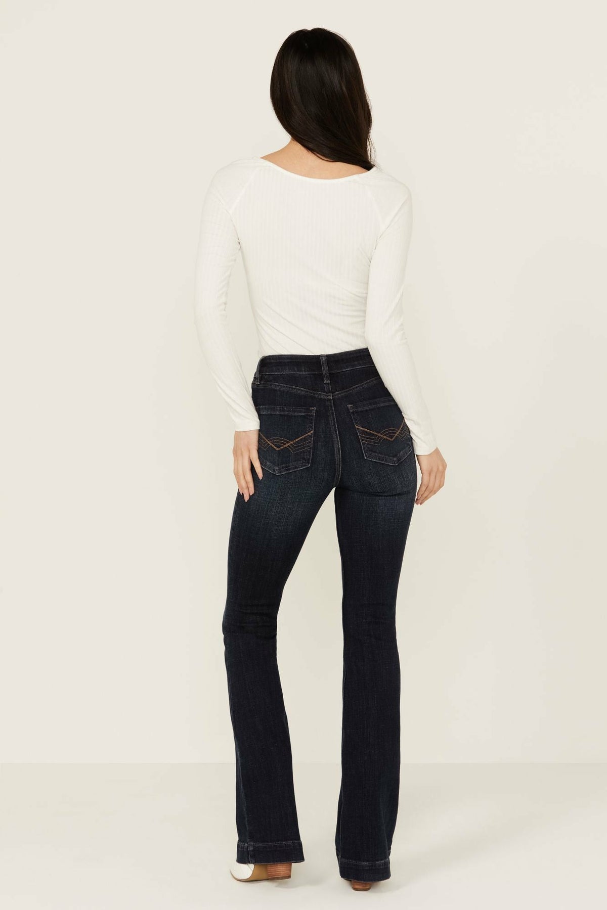 Women Regent Dark Wash Gypsy High Rise Seamed Bootcut Comfort Stretch Denim Jeans | Idyllwind