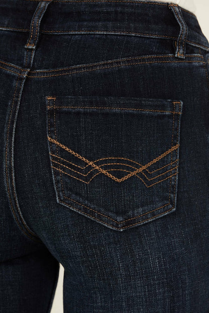 Women Regent Dark Wash Gypsy High Rise Seamed Bootcut Comfort Stretch Denim Jeans | Idyllwind