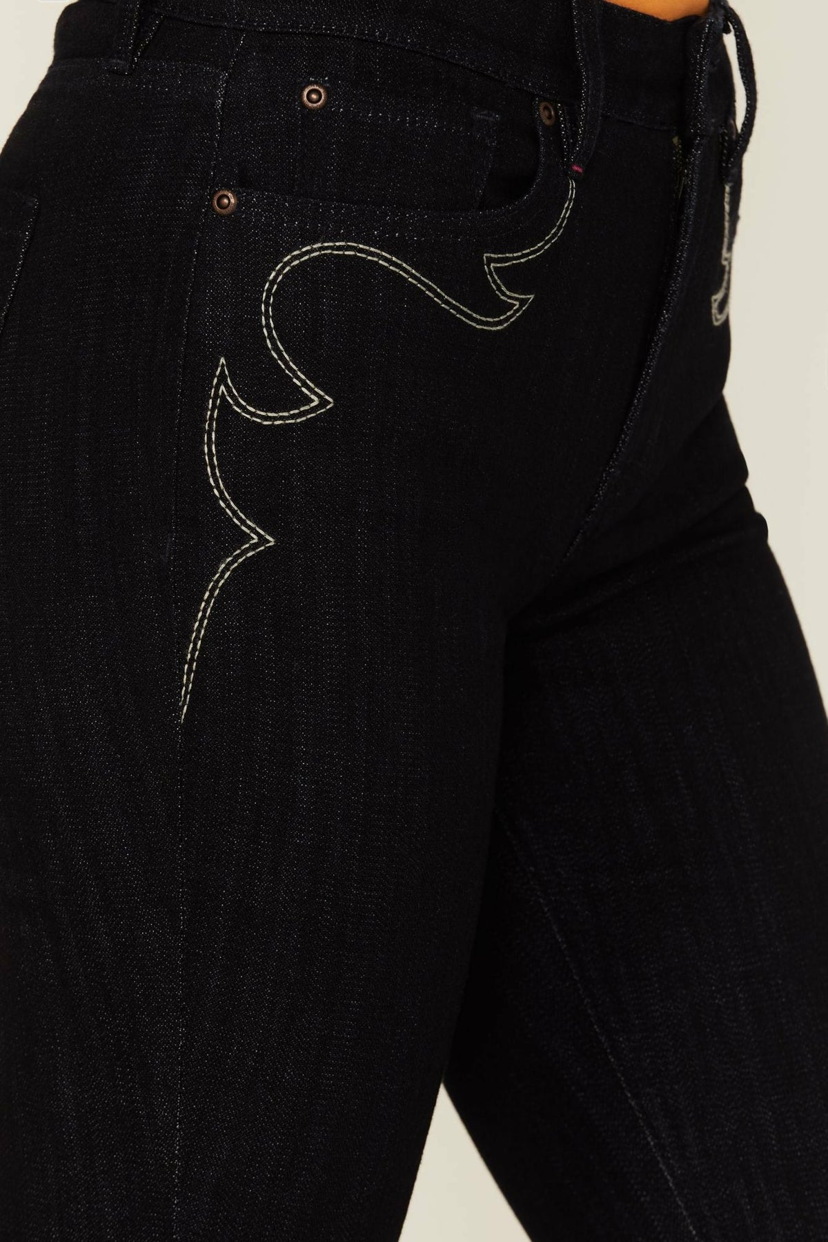 Women Glenn Dark Wash High Rise Western Stitched Bootcut Comfort Stretch Denim Jeans | Idyllwind