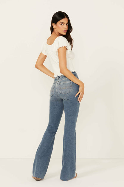 Women Barnwell Medium Wash High Rise Flare Stretch Denim Jeans | Idyllwind