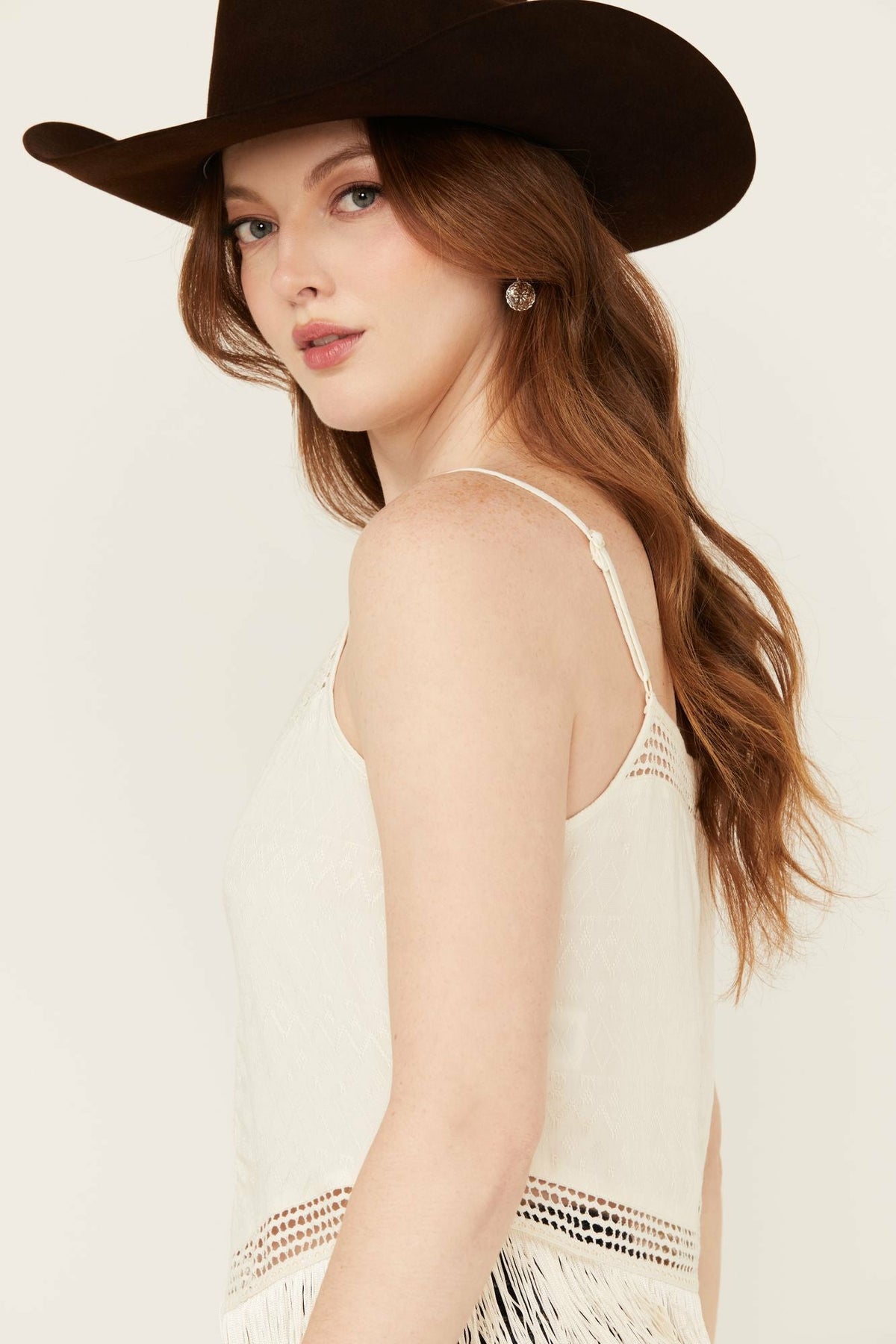 Women Briarwick Jacquard Print Fringe And Lace Tank Top | Idyllwind