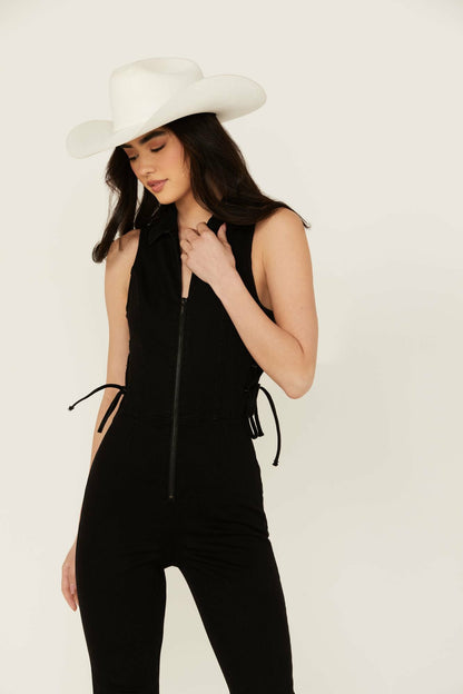 Women Lawson Stretch Lace Detail Flare Jumpsuit | Idyllwind
