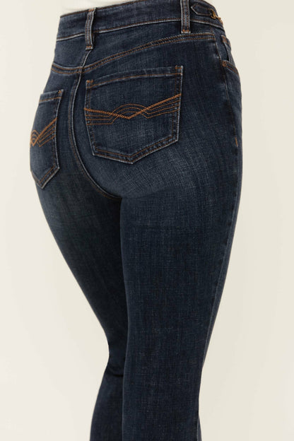 Women Hermosa Dark Wash High Rise Bootcut Horsebit Comfort Stretch Denim Jeans | Idyllwind