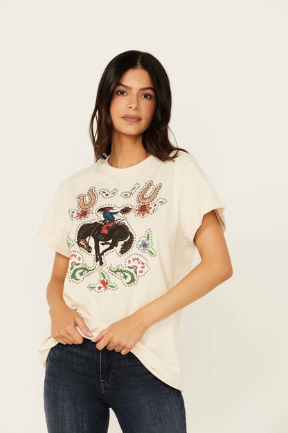 Women Rowena Embellished Short Sleeve Graphic Tee | Idyllwind