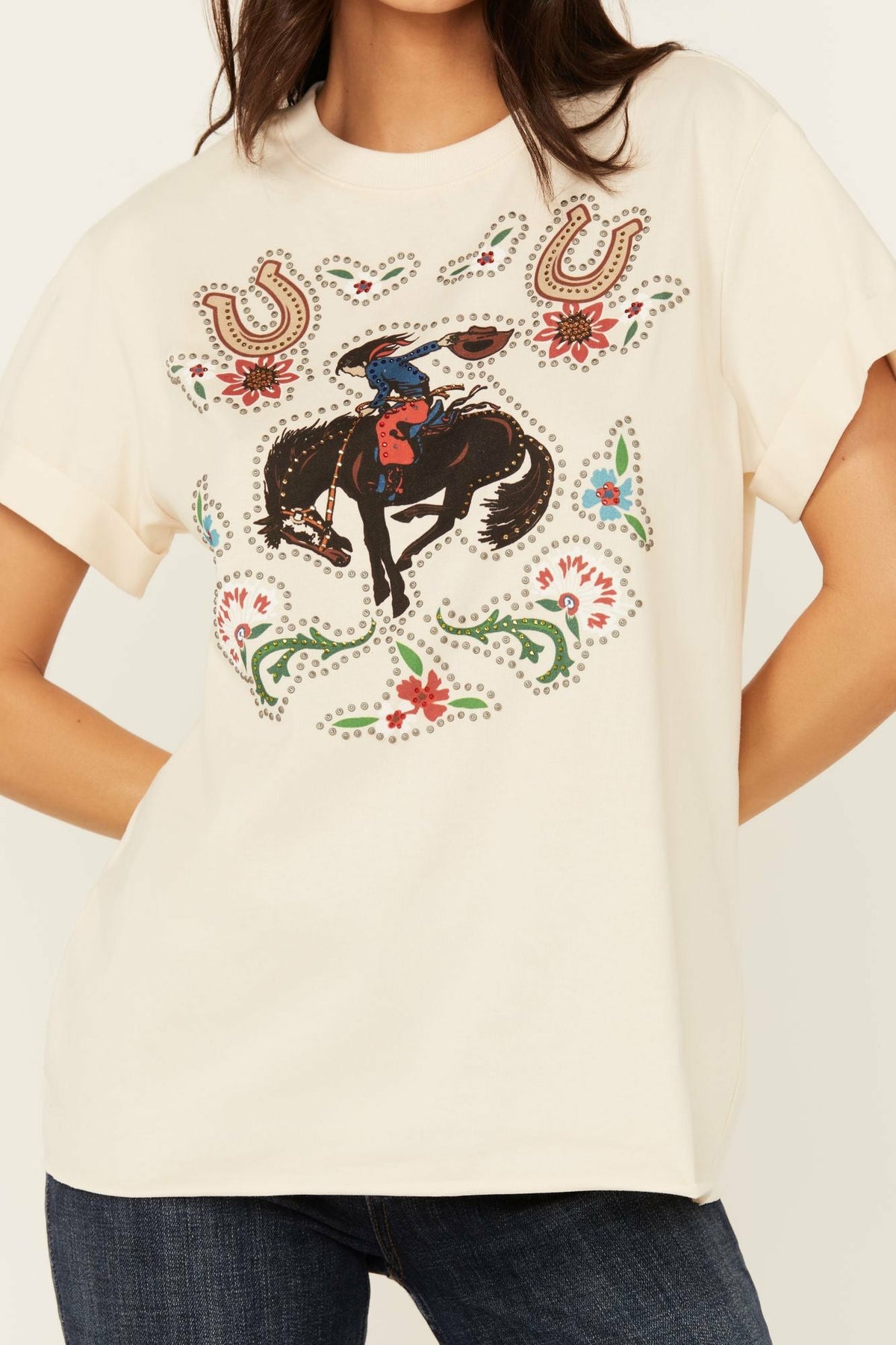 Women Rowena Embellished Short Sleeve Graphic Tee | Idyllwind