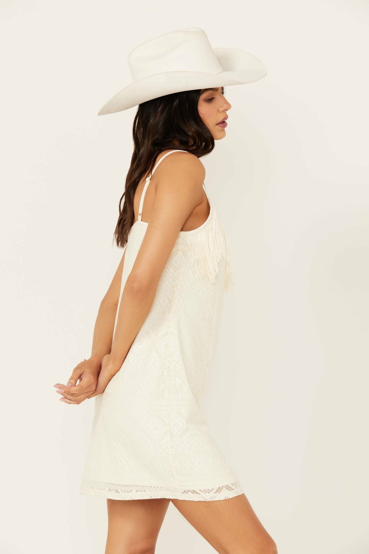 Women Barbie Lace Fringe Mini Dress | Idyllwind
