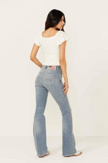 Women Western Cowboy Embroidered High Rise Bootcut Denim Jeans | Idyllwind