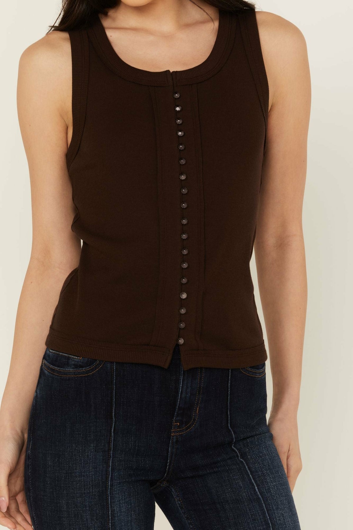 Women Edna Button Front Ribbed Tank | Idyllwind