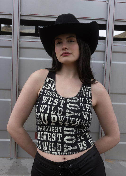 Women Rhett The West Was Wild Graphic Rib Knit Tank | Idyllwind
