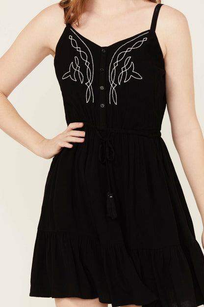 Women Wilsonia Tie Front Western Embroidered Dress | Idyllwind