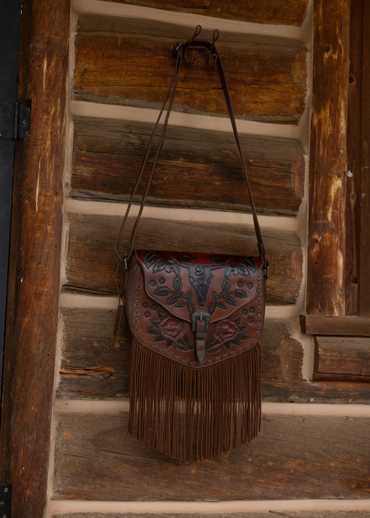 Women Lenora Longhorn Tooled Leather Crossbody Bag | Idyllwind