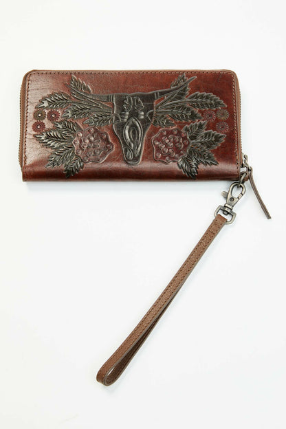 Women Lenora Painted Longhorn Tooled Leather Wallet | Idyllwind